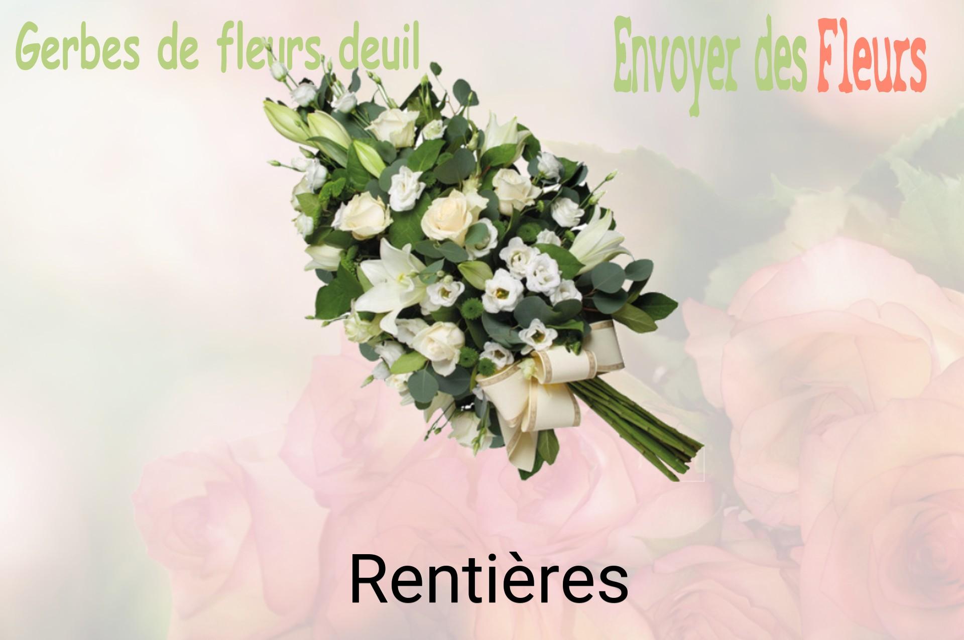 Gerbe de fleurs de deuil livrée à Rentières